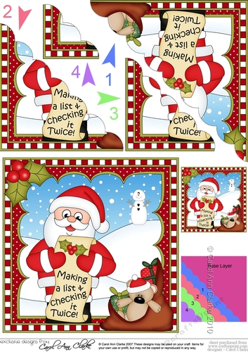 Christmas Santa Scalloped Corner Stacker