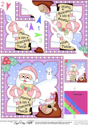 Christmas Santa Scalloped Corner Stacker