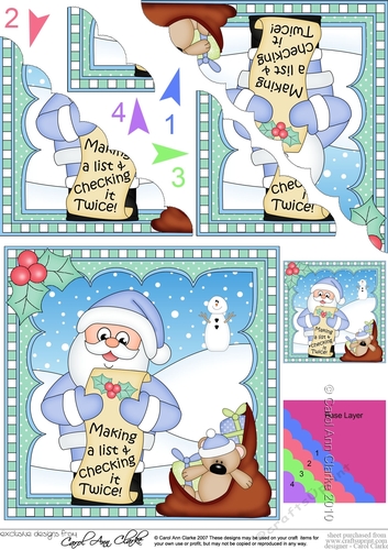 Christmas Santa Scalloped Corner Stacker