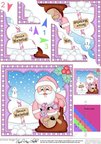 Christmas Santa Scalloped Corner Stacker