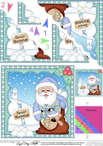 Christmas Santa Scalloped Corner Stacker