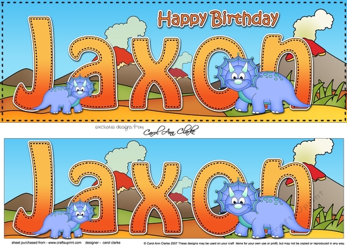 Large DL Happy Birthday JAXON 3D decoupage
