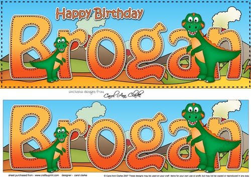 Large DL Happy Birthday BROGAN 3D decoupage