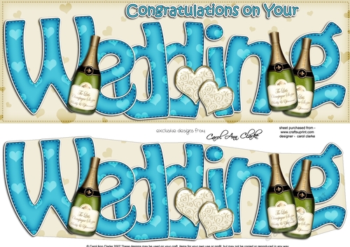 Large DL Congratulations on your WEDDING 3D decoupage