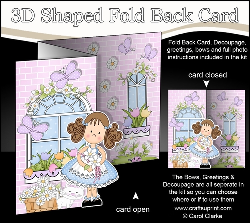 3D Shaped No-Hole Fold Back Mini Kit -  Country Cottage Girlz Zoe has Pretty Flowers
