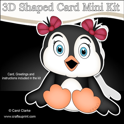 3D Shaped Card  Kit - Cute Little Pippa Penguin