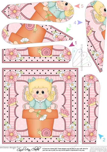 Flower Pot Friends Cute Little Fairy Fan Pyramage Topper