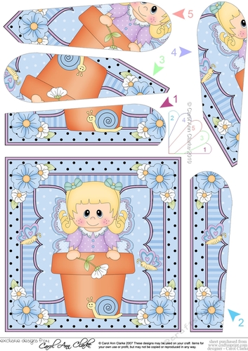 Flower Pot Friends Cute Little Fairy Fan Pyramage Topper