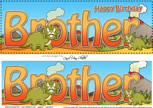 Large DL Happy Birthday BROTHER 3D decoupage