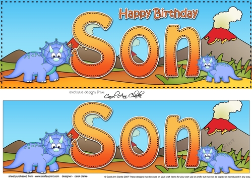 Large DL Happy Birthday SON 3D decoupage