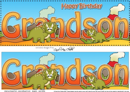 Large DL Happy Birthday GRANDSON 3D decoupage