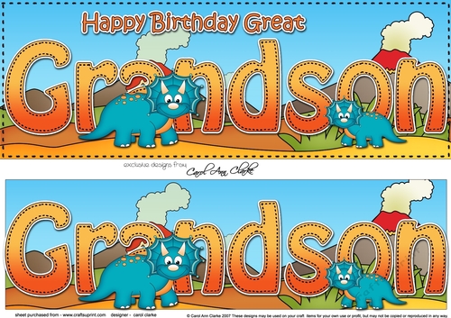 Large DL Happy Birthday GREAT GRANDSON 3D decoupage