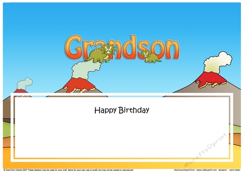 Large DL Happy Birthday GRANDSON insert