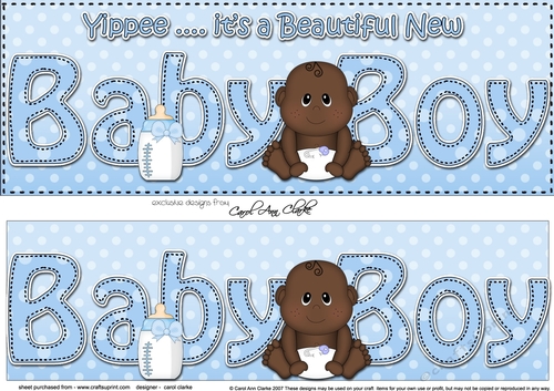 Large DL YIPPEE ... ITS A BEAUTIFUL ETHNIC NEW BABY BOY 3D decoupage