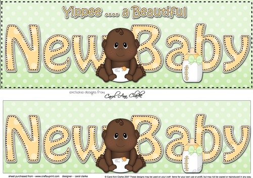 Large DL YIPPEE ... ITS A BEAUTIFUL ETHNIC NEW BABY BOY 3D decoupage