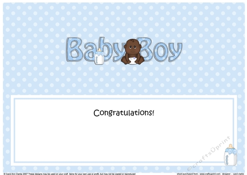 Large DL ETHNIC NEW BABY BOY insert