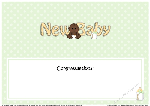Large DL ETHNIC NEW BABY BOY insert