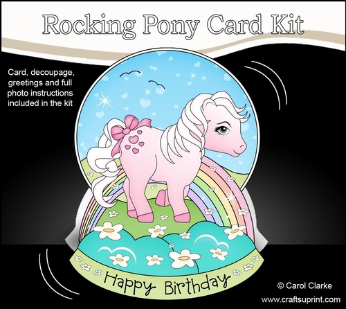 3D Shaped Rocking Card Mini Kit  -   Cute Little Pony Marshmallow