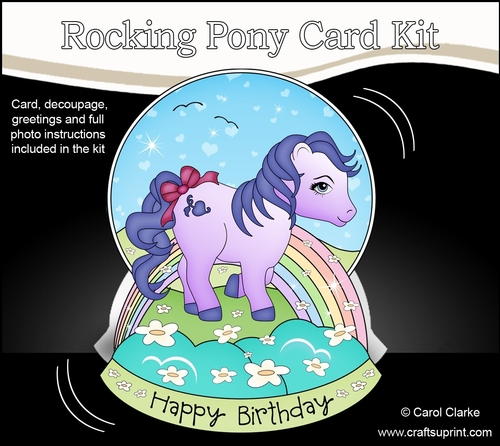 3D Shaped Rocking Card Mini Kit  -   Cute Little Pony Twilight