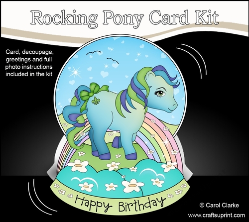 3D Shaped Rocking Card Mini Kit  -   Cute Little Pony Peppermint