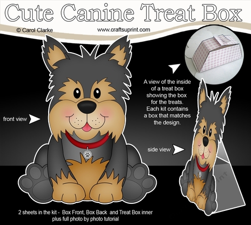 3D Cute Canine Treat Box Gift Set Mini Kit - Little Yorkie Dog Timmy
