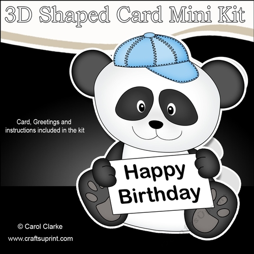 3D Shaped Card  Kit - Cute Little Panda Chi Chi