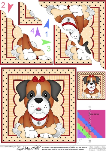 Cute Little Boxer Dog Scalloped Corner Stacker