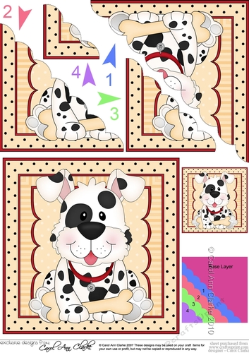 Cute Little Spotty Dog Scalloped Corner Stacker