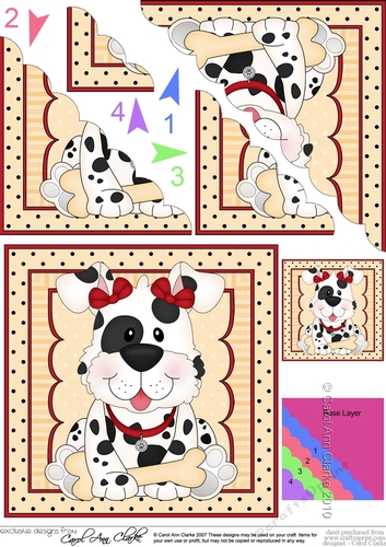 Cute Little Spotty Dog Scalloped Corner Stacker
