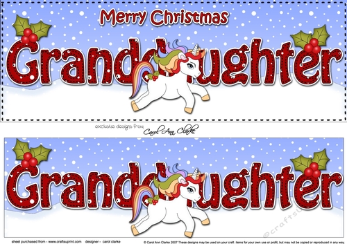 Large DL Merry Christmas GRANDDAUGHTER 3D decoupage 