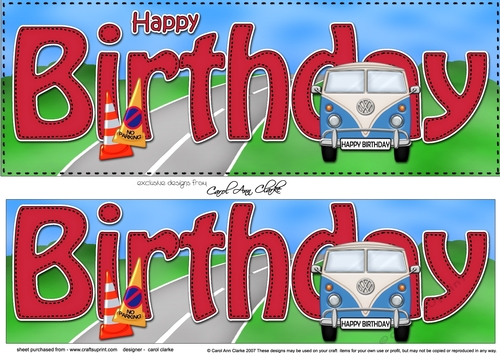 Large DL HAPPY BIRTHDAY 3D decoupage