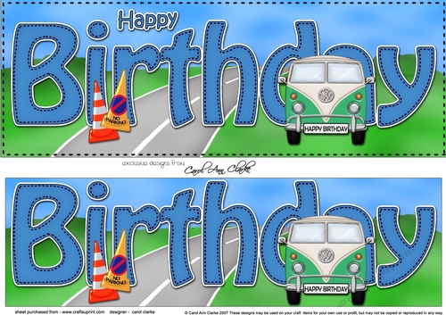 Large DL HAPPY BIRTHDAY 3D decoupage