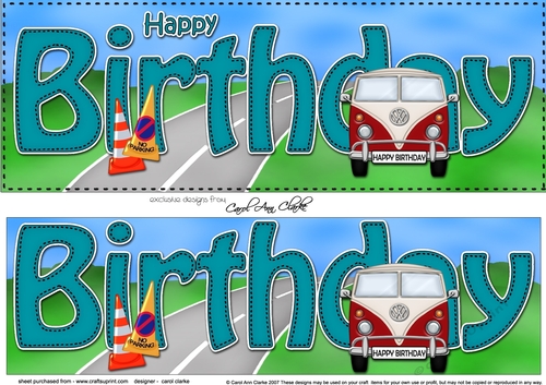 Large DL HAPPY BIRTHDAY 3D decoupage