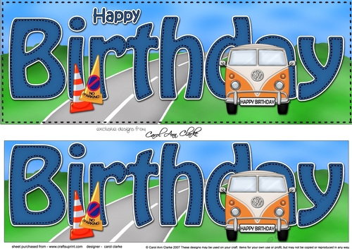 Large DL HAPPY BIRTHDAY 3D decoupage