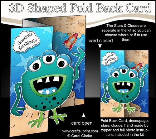3D Shaped No-Hole Fold Back Mini Kit -  Cute Alien Vesh