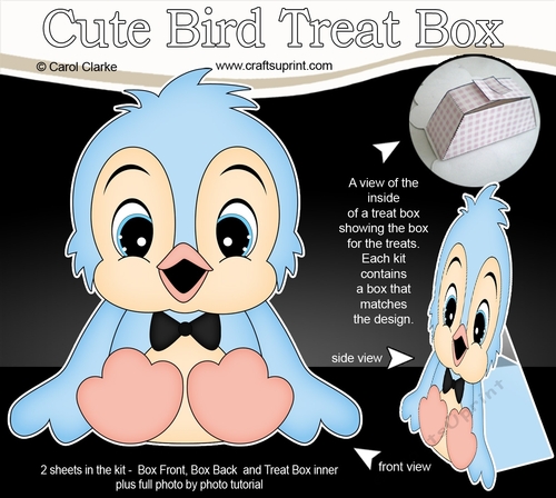 3D Cute Bird Treat Box Gift Set Mini Kit - Cute Little B-Jay Bird