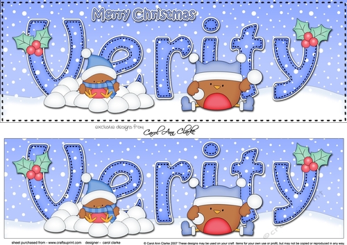 Large DL Merry Christmas VERITY 3D decoupage 