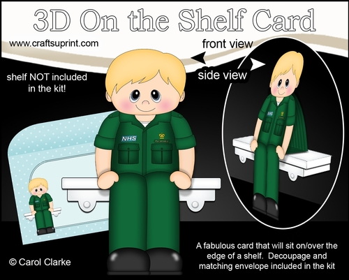 3D on the Shelf Card Kit - Little NHS Paramedic Seb