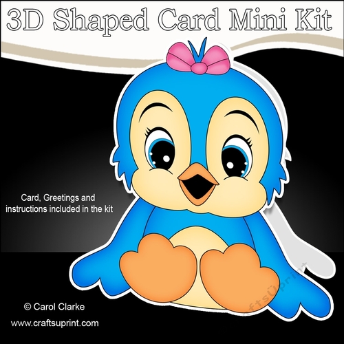 3D Shaped Card  Kit - Cute Little BeBe Bird