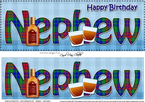 Large DL Happy Birthday NEPHEW 3D decoupage