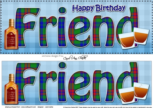 Large DL Happy Birthday FRIEND 3D decoupage