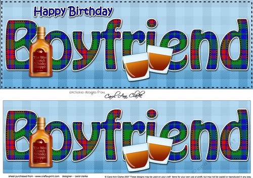 Large DL Happy Birthday BOYFRIEND 3D decoupage