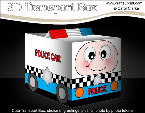 3D Cute Transport Treat Box Gift Set Mini Kit - Police Car