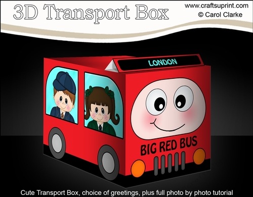 3D Cute Transport Treat Box Gift Set Mini Kit - Big Red Bus