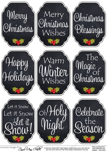 3D Christmas Greetings Sentiment Sheet