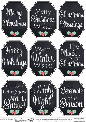 3D Christmas Greetings Sentiment Sheet