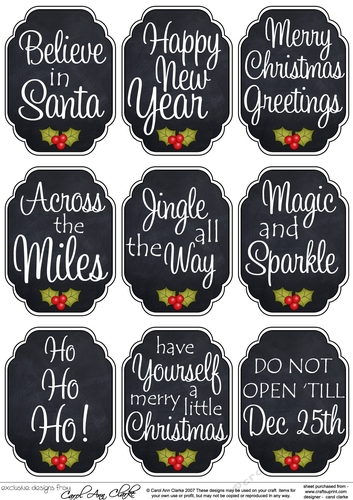 3D Christmas Greetings Sentiment Sheet