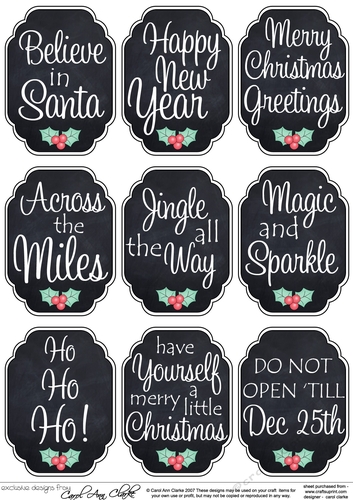 3D Christmas Greetings Sentiment Sheet