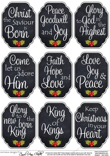 3D Christmas Greetings Sentiment Sheet