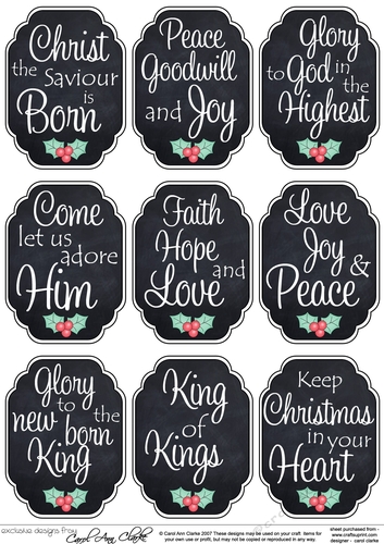 3D Christmas Greetings Sentiment Sheet